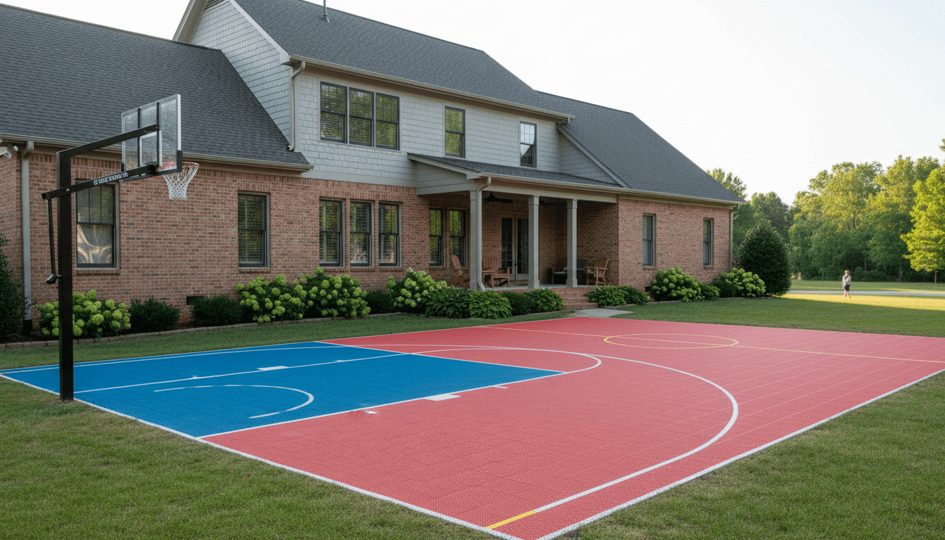 A completed sports court builder job at a house